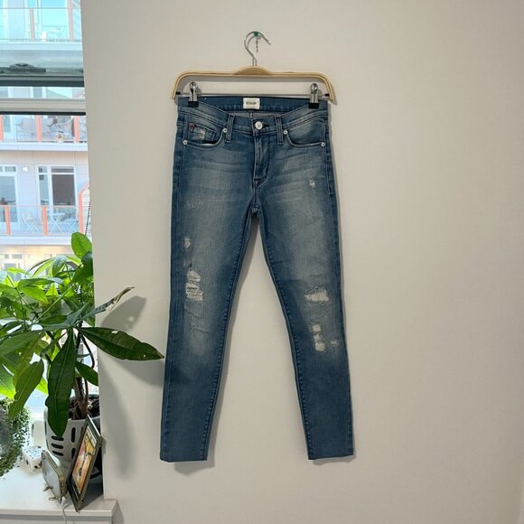 Hudson Nico Midrise Super Skinny Distressed Jeans Size 24 - Picture 1 of 8